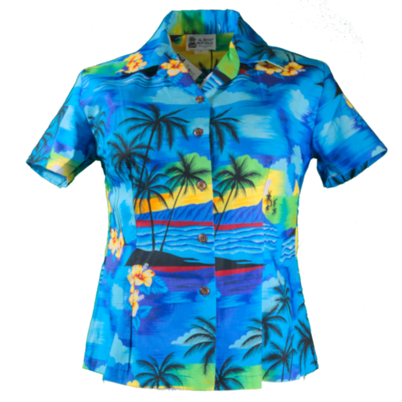 Original Hawaiihemd Ladys -Blue Blue Sky-